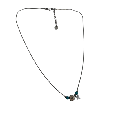 Stainless Steel Women's Necklace Evil Eye Cube 