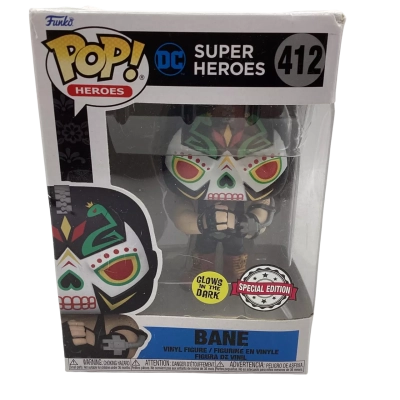 Funko Pop #412 DC Super Heros Bane Box Slightly Damaged & Sunbleached Collectables