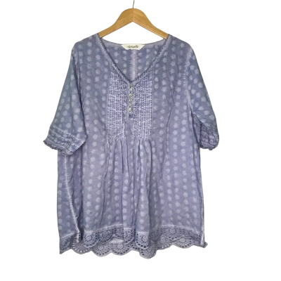Virtuelle Womens  Size 18 Short Sleeve Top Blue 