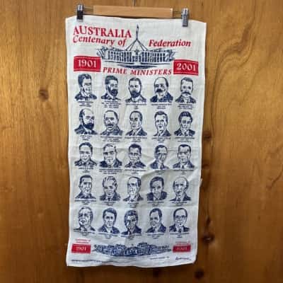 Australia Centenary Of Federation : Prime Ministers Linen Tea Towel