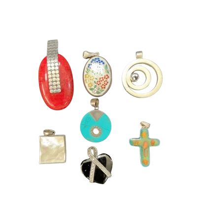 Sterling Silver bulk Pendants Large x 7