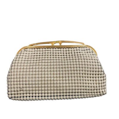 Glomesh Women's Bone White Ivory Clutch Handbag in Original Box 