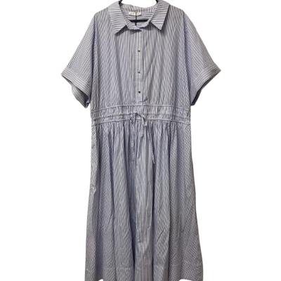 Womens City Chic Size 22 / XL Casual Dress Blue / Pinstriped / White 
