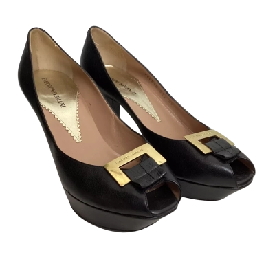 Emporio Armani Womens  Size 40 Heels Black  