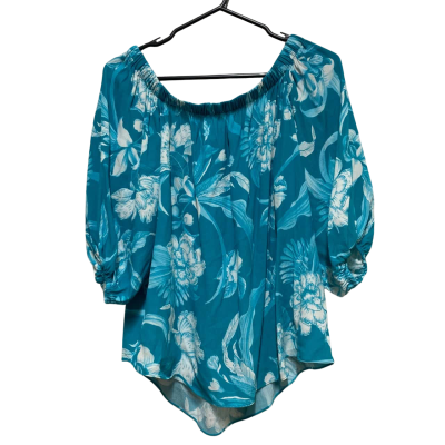 Witchery Womens  Size 8 Off-the-shoulder Top Turquoise/White
