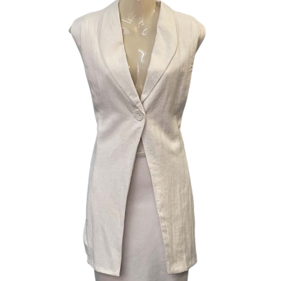 Pink Phoenix Womens Size 14 Vest Jacket White