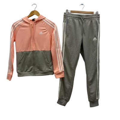 Adidas Kids Girls Size 162-168 SET Jackets /Track  Pants Grey / Peach BNWT