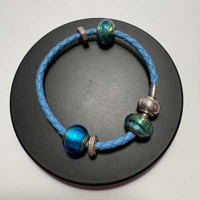 Michael Hill Blue Braided Bracelet with 5 Charms