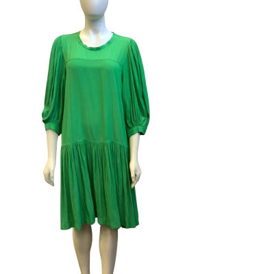 Mela Purdie Womens  AUS Size 8 Drop Waist Midi Dress Green