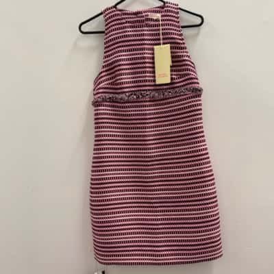  Matthew Williamson  Womens  Size 8 Midi Dress Black  / Pink  