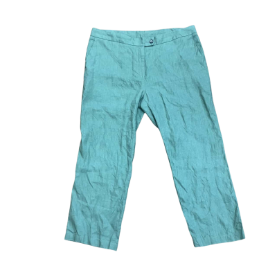Yaly Couture 100% Linen Olive Green Pants Size XL