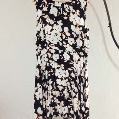 Wallis Womens  Size 18 Floral Dress / sleeveless Dress  Black  / Floral / Orange / White 