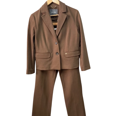 Mos Mosh Blazer Pants Set Womens  Size 36 Brown 