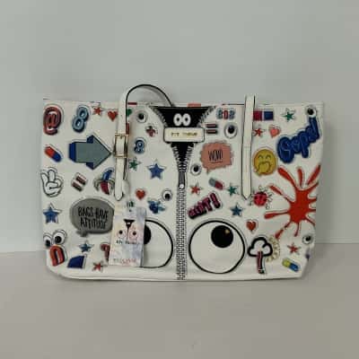  Womens Eye Theme Multicoloured / White Tote Bag Brand New | RRP $140 