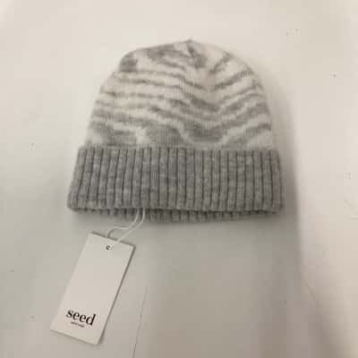 NEW - Seed Heritage Beanie Cream/Grey Size One Size