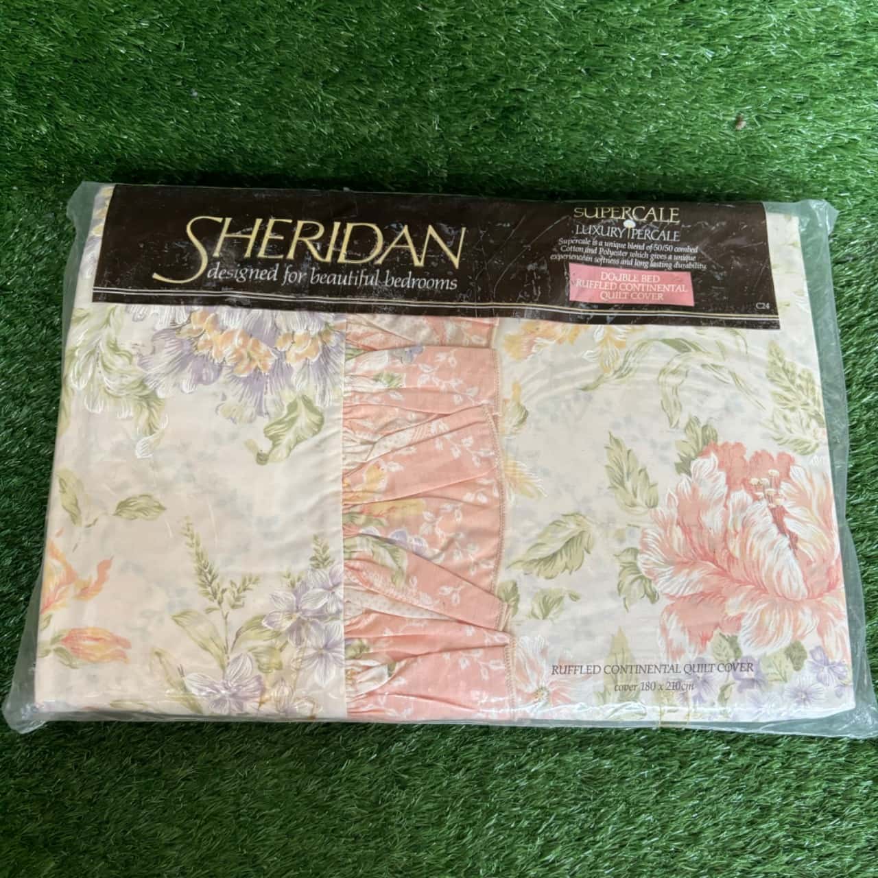Vintage Sheridan Double Bed Ruffled Continental Quilt Cover (s)