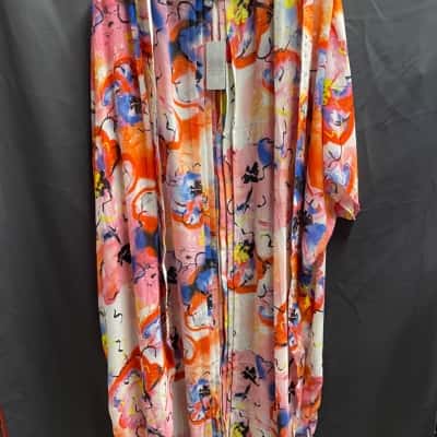Autograph Womens Size L / XL Floral Pleat Back Kimono