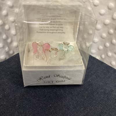 22KT Gold Angels blessing box - Hand Sculpted 