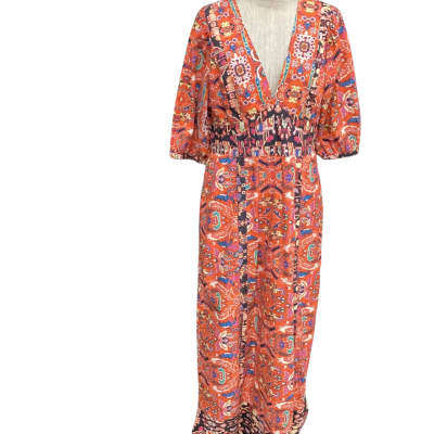 Anthropologie  Size 44 Maxi Dress with PocketsOrange 