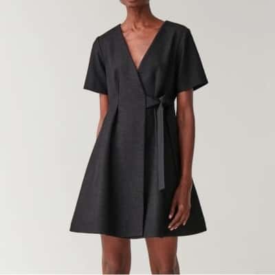 COS Womens  Size 34 Grey wool tie up dress