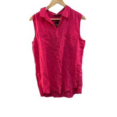 BNWT George Womens  Size 12 Button Up Top Pink  