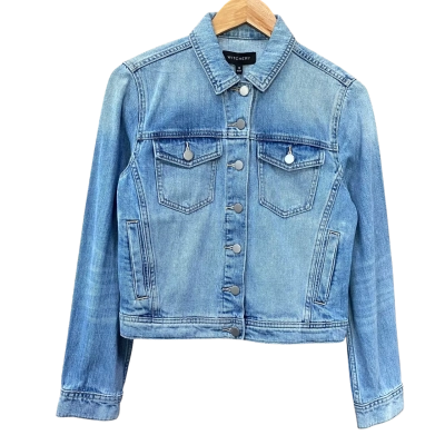Witchery Light Blue Cropped Denim Jacket Size 10