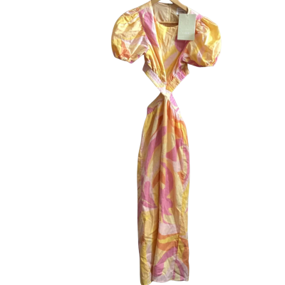 SABO Womens  Size XS Midi Dress Multicoloured / Yellow 