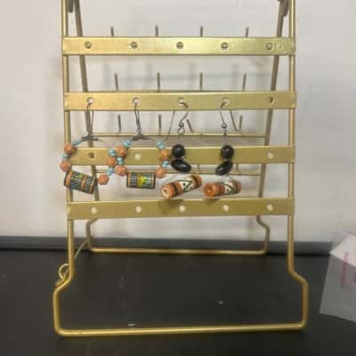 925 stirling silver marked Ornate pottery earring set with