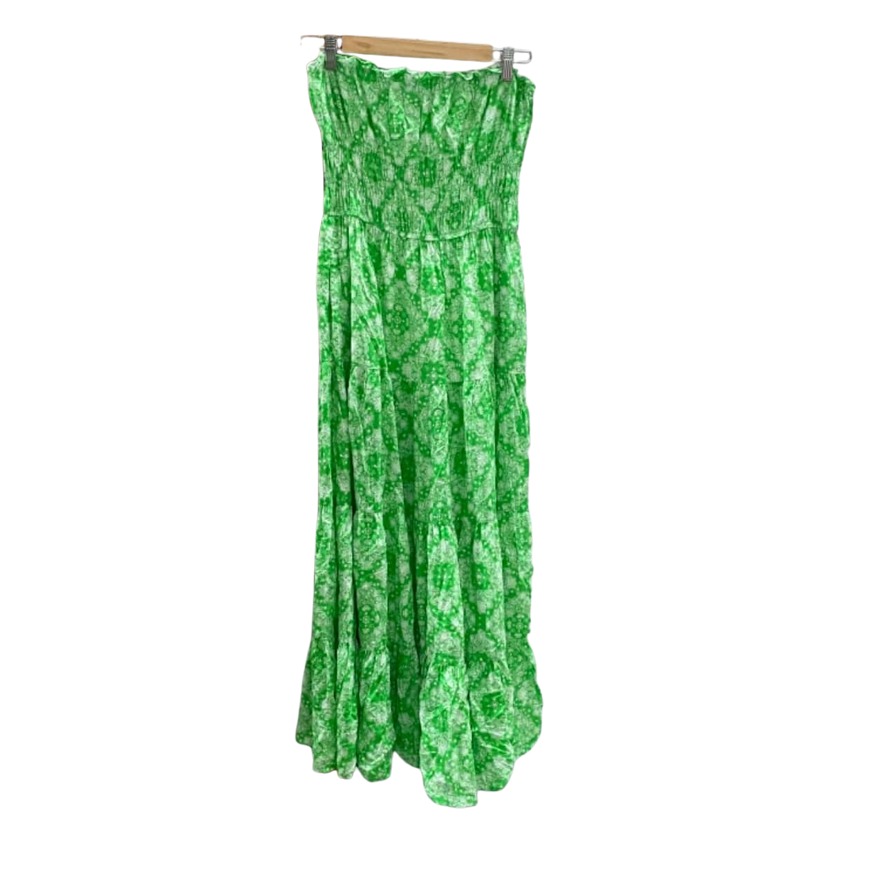 Mombasa Rose Size L Maxi Dress / Strapless Green (s)