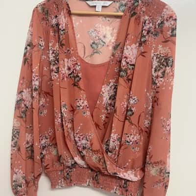 Forever New Women's Size 12 Long Sleeve Top - Floral 