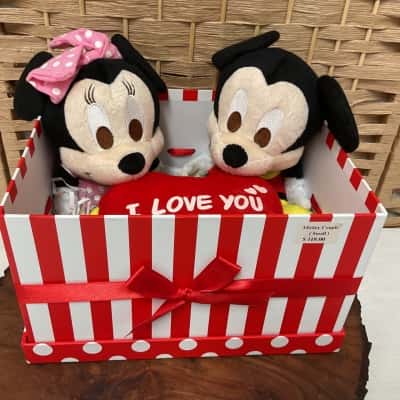NEW Mickey & Minnie Mouse Set I Love You Heart Couple Small 