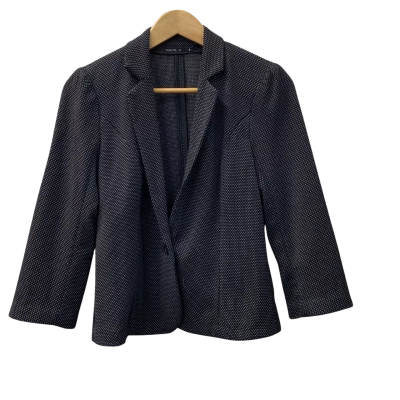 Tokito Womens  Size 8 Cropped Jacket Black  / Polka Dot 