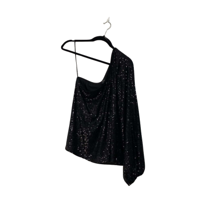 BNWT Decjuba Womens Danni Sequin One Shoulder Top Size M Black  RRP$129.95
