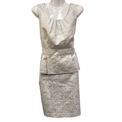 BNWT Grace Hill Womens Size 16 Silver Metallic Tank & Skirt Set