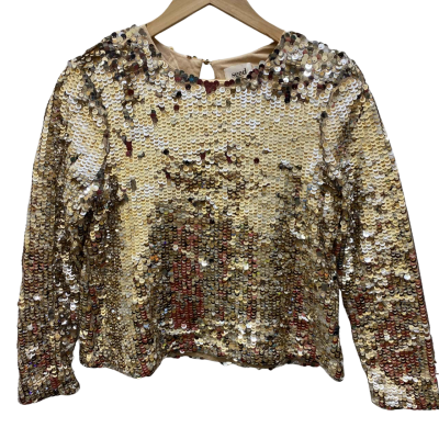 Seed Heritage Womens  Size 6 Party Top Beige / Silver 