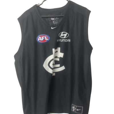 Men OfficialAFL  Carlton Singlet  Navy Blue / White 