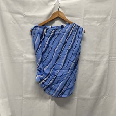 Country Road Womens  Size 10 Sleeveless Top Black  / Blue / Striped / White 