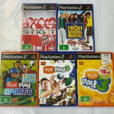PS2 5 Game Bundle !! High school musical ‘Sing It’ included !!!