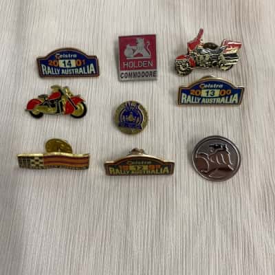 Set of 9 motoring related badges