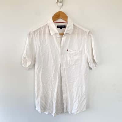 Tommy Hilfiger White Short SLeeve Shirt  Size M 