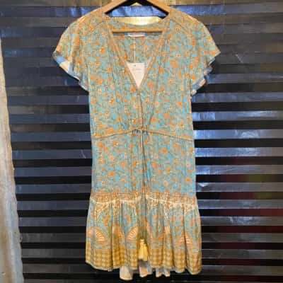 Arnhem  Oria Mini Dress In Teal Size 8 