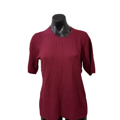 Portmans Womens  Size L Short Sleeve Shirt Maroon 