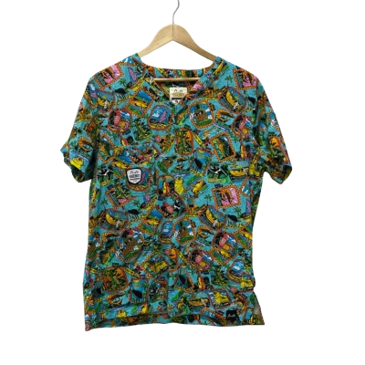 Trademutt Womens  Size 14 Scrub Top Multicoloured 