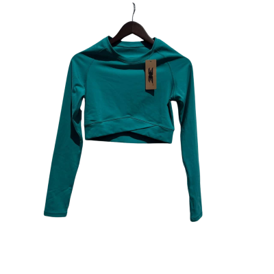 BNWT Elite Eleven Womens Cross Over Long Sleeve Cropped Top Size L Teal 