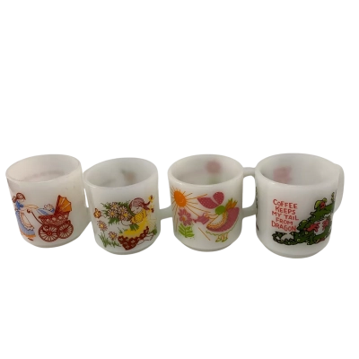 4 x Glasbake Milk Coffee Mugs
