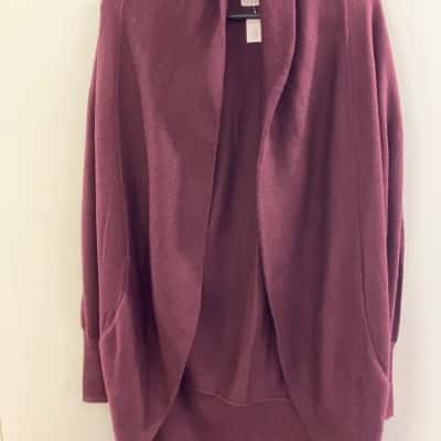  Womens  Size 10 Cardigan Maroon 