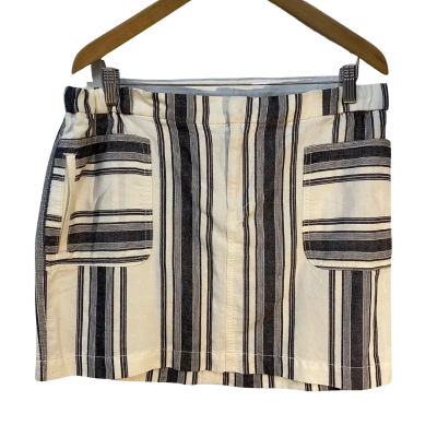 Calvin Klein Womens  Size L Mini Skirt Black  / Striped / White 