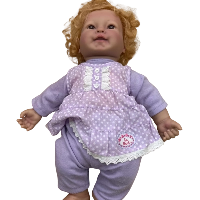 Baby so real doll blonde curly hair 
