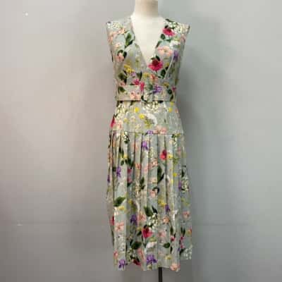 ASOS Womens  Size 10 Midi Pleated Dress Floral 