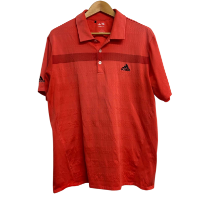 Adidas Mens Size L Orange Polo Shirt 